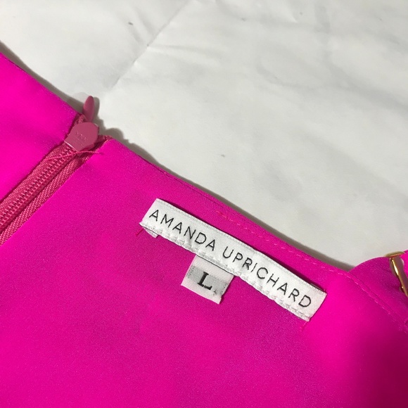 Amanda Uprichard Hot Pink 100% Silk Mini Dress - Picture 6 of 8